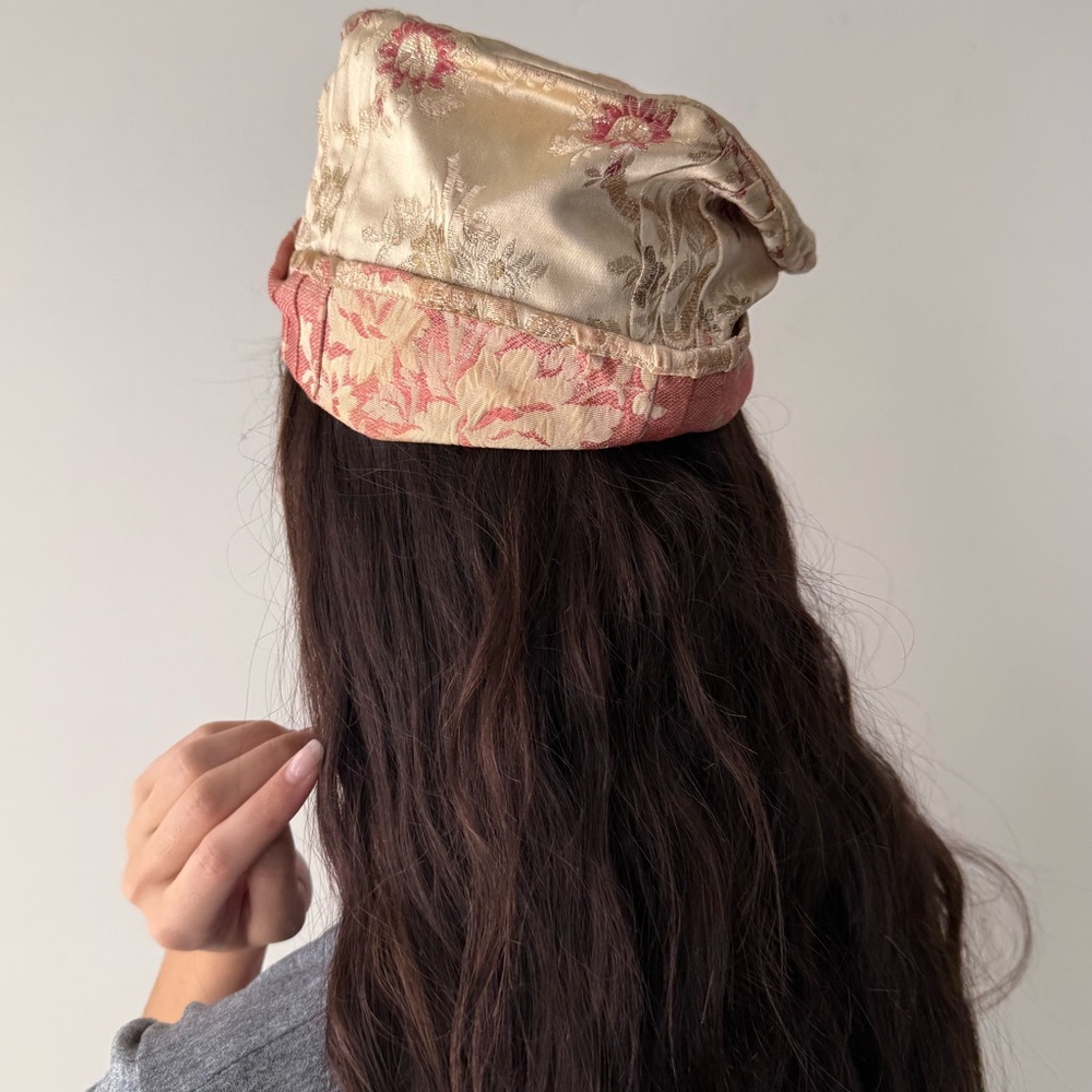Elegant Floral Silk Cap